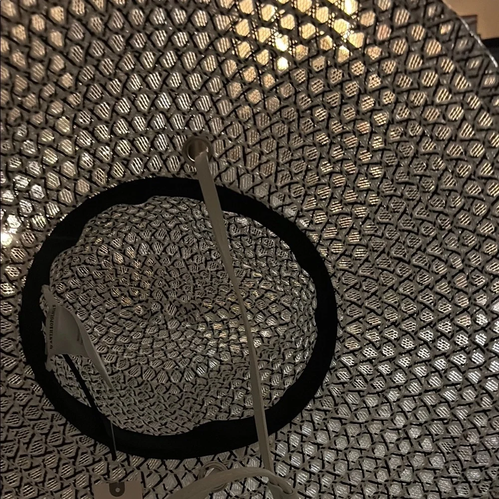 Anthropologie wide brim  Black and White Woven Hat - Picture 6 of 16